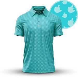 Bogey Bros Birdie Finger Men's Polo 3XL Green Golf Shirt 4 Way Stretch Novelty